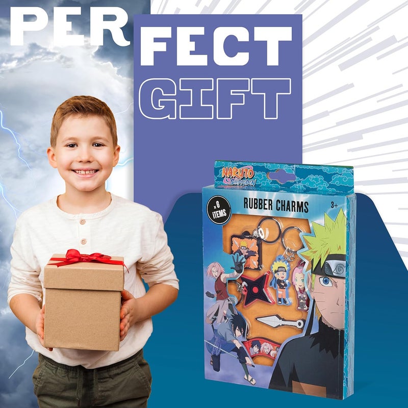 Naruto Wallet and 4 Keyrings or 6 Keychain Set for Boys Girls Trifold Wallet Zippered Coin Pocket Anime Gift for Kids - Image 3